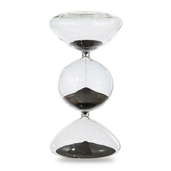 Glitzhome Modern Tri-Layer Hourglass with Black Sand, 60-Minute Sand Timers