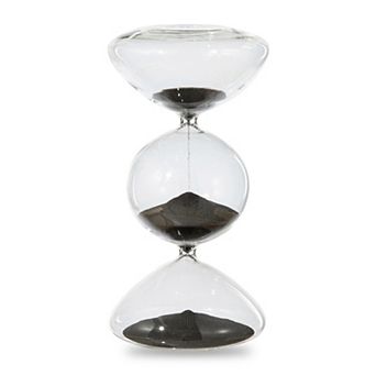 Glitzhome Modern Tri-Layer Hourglass with Black Sand, 60-Minute Sand Timers
