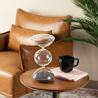 Glitzhome Modern Tri-Layer Hourglass with Black Sand, 60-Minute Sand Timers