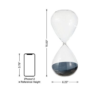 Glitzhome Oversized Double-layered Hourglass With Blue Sand, 90-Minute Sand Timers