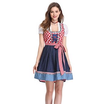 Oktoberfest Dress Women's German Dirndl Dress Costumes for Bavarian Oktoberfest Carnival Halloween