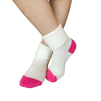 Toddler Combed Cotton Ribbed Turn Cuff 2-Pack Socks
