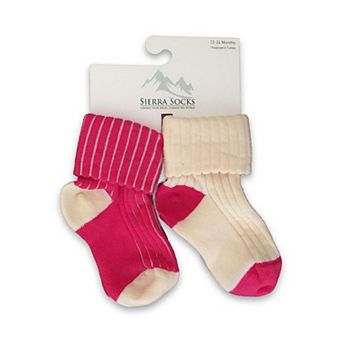 Toddler Combed Cotton Ribbed Turn Cuff 2-Pack Socks