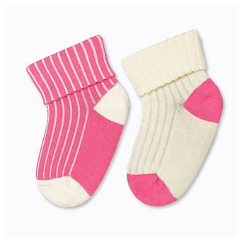 Toddler Combed Cotton Ribbed Turn Cuff 2-Pack Socks