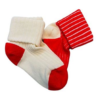 Toddler Combed Cotton Ribbed Turn Cuff 2-Pack Socks