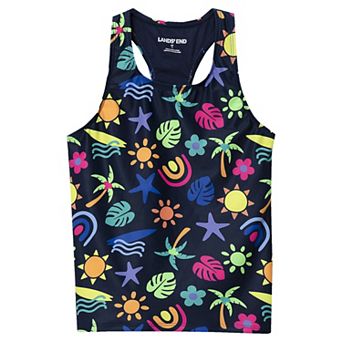 Girls 7-16 Lands' End Slim Chlorine Resistant Racer Back Swim Top
