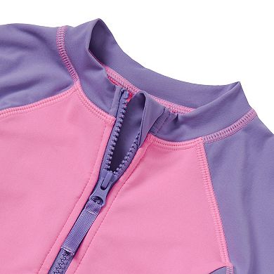 Girls 7-16 Lands' End Long Sleeve One-Piece Half Zip Swimsuit