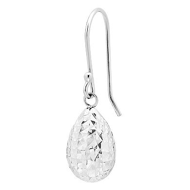 Aleure Precioso 18k Gold Over Sterling Silver Teardrop Drop Earrings