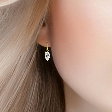 Aleure Precioso 18k Gold Over Sterling Silver Oval Drop Earrings