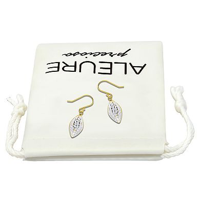 Aleure Precioso 18k Gold Over Sterling Silver Oval Drop Earrings