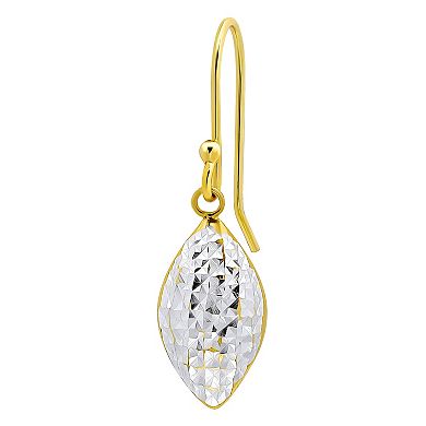Aleure Precioso 18k Gold Over Sterling Silver Oval Drop Earrings