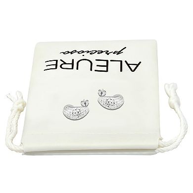 Aleure Precioso Sterling Silver Curved 16 mm Posted Earrings