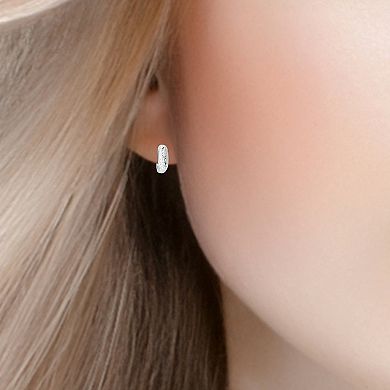 Aleure Precioso Sterling Silver 17 mm Half Hoop Posted Earrings