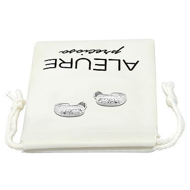 Aleure Precioso Sterling Silver 17 mm Half Hoop Posted Earrings