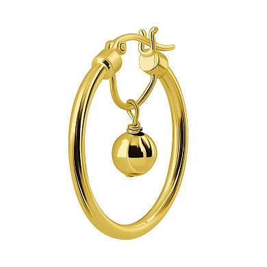 Aleure Precioso 18k Gold Over Sterling Silver Click-On Nickel Free Hoop Earrings