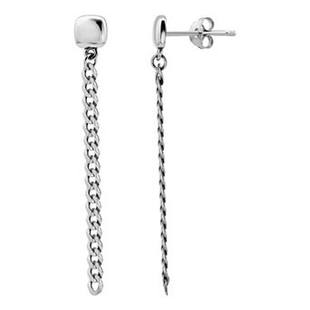 Aleure Precioso Sterling Silver Chain Nickel Free Drop Earrings