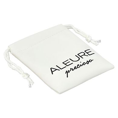 Aleure Precioso Gold Over Sterling Silver Ball with Heart Drop Charm Earrings