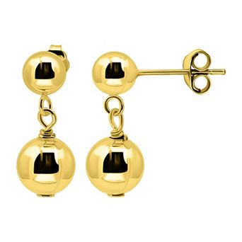 Aleure Precioso Sterling Silver Ball Nickel Free Drop Earrings