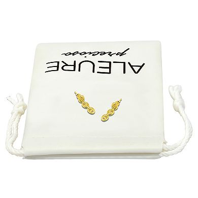 Aleure Precioso Sterling Silver Triple D Link Chain Nickel Free Drop Earrings