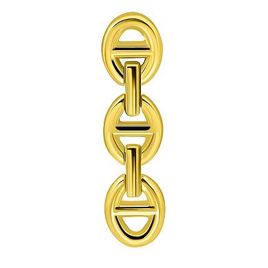 Aleure Precioso Sterling Silver Triple D Link Chain Nickel Free Drop Earrings