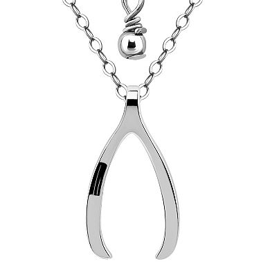 Aleure Precioso 18k Gold Over Sterling Silver Wishbone Pendant Necklace