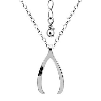 Aleure Precioso Sterling Silver Wishbone Pendant Necklace