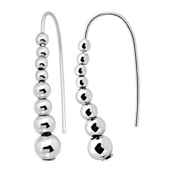 Aleure Precioso Sterling Silver Linear Drop Earrings