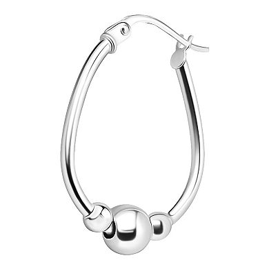 Aleure Precioso Sterling Silver Nickel Free Oval Hoop Earrings