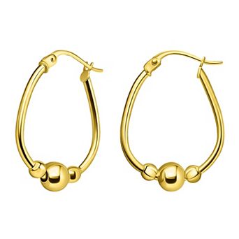 Aleure Precioso Sterling Silver Nickel Free Oval Hoop Earrings