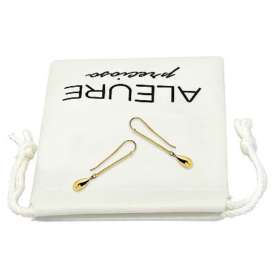 Aleure Precioso Sterling Silver Bar & Teardrop Drop Earrings