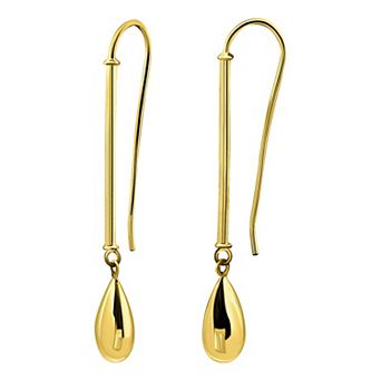 Aleure Precioso Sterling Silver Bar & Teardrop Drop Earrings