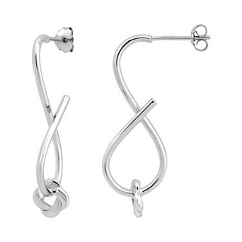 Aleure Precioso Sterling Silver "S" Shaped Tubing Nickel Free Posted Earrings