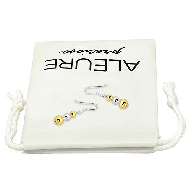 Aleure Precioso Sterling Silver 4 mm, 6 mm & 8 mm Polished Bead Drop Earrings