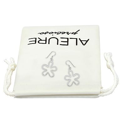 Aleure Precioso 22 mm Sterling Silver Flower Drop Earrings