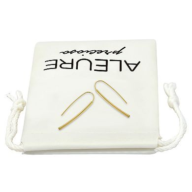 Aleure Precioso Sterling Silver 40 mm Bar Drop Earrings