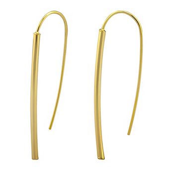 Aleure Precioso Sterling Silver 40 mm Bar Drop Earrings
