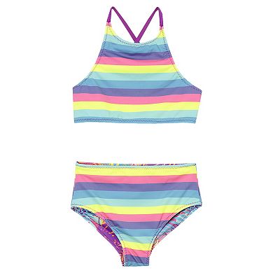 Girls 2-16 Lands' End 2-pc. Reversible X-back Bikini Swim Top & Swim Bottoms Set