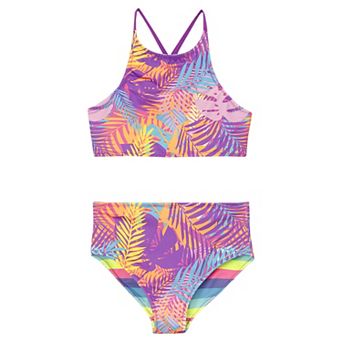 Girls 2-16 Lands' End 2 pc Reversible X-back Bikini Swim Top & Swim Bottoms Set