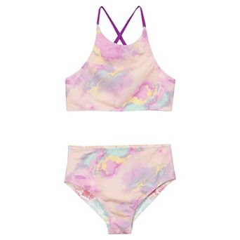 Girls 2-16 Lands' End 2 pc Reversible X-back Bikini Swim Top & Swim Bottoms Set
