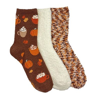 Women's 3-pk. Fuzzy Halloween Socks Set