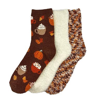 Women's 3-pk. Fuzzy Halloween Socks Set