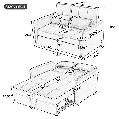Merax Convertible Sleeper Sofa Bed