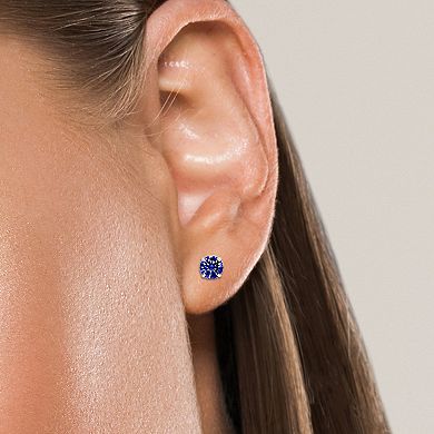 Theia Sky 14k Gold Round 5 mm Cubic Zirconia Birthstone Earrings