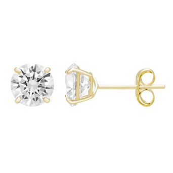 Theia Sky 14k Gold Round 5 mm Cubic Zirconia Birthstone Earrings