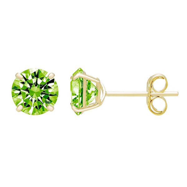 Theia Sky 14k Gold Round 5 mm Cubic Zirconia Birthstone Earrings - August