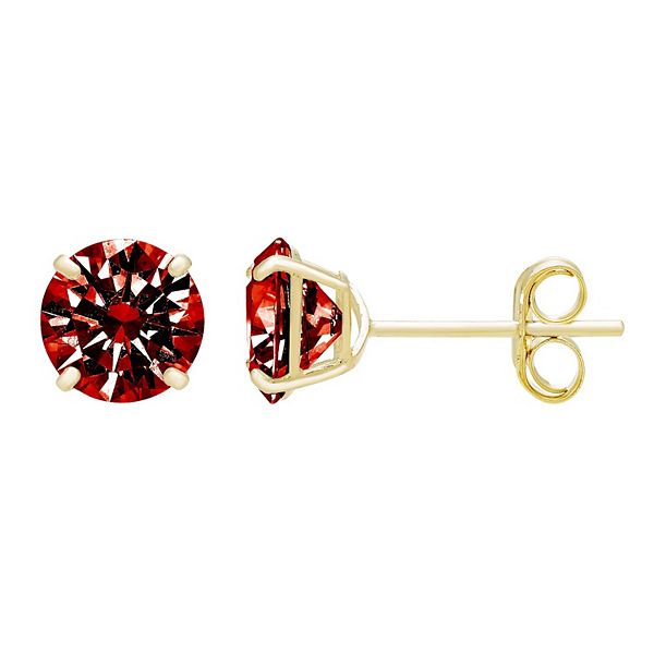 Theia Sky 14k Gold Round 5 mm Cubic Zirconia Birthstone Earrings - January