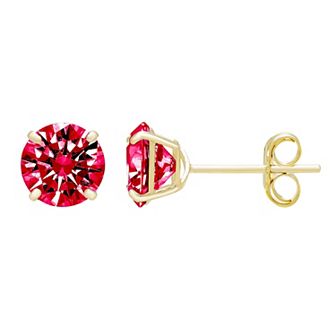 Theia Sky 14k Gold Round 5 mm Cubic Zirconia Birthstone Earrings