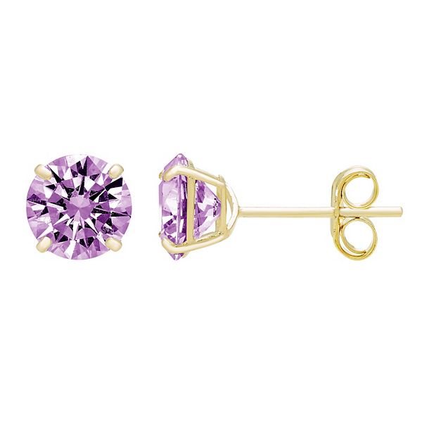 Theia Sky 14k Gold Round 5 mm Cubic Zirconia Birthstone Earrings - June