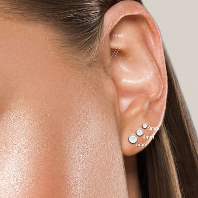 Theia Sky 3-Pair 14k Gold Graduated Ball Stud Earring Set