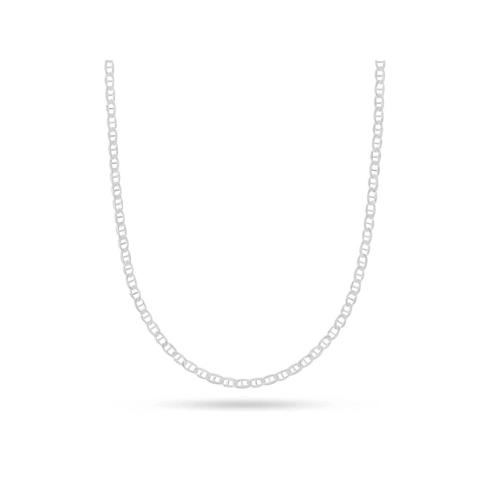 Theia Sky Sterling Silver 1.5 mm Flat Marina Chain Necklace, Womens, Size